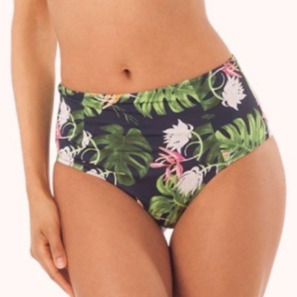NWT LIVELY The Swim High Waist Tropical Bikini Bottoms Large